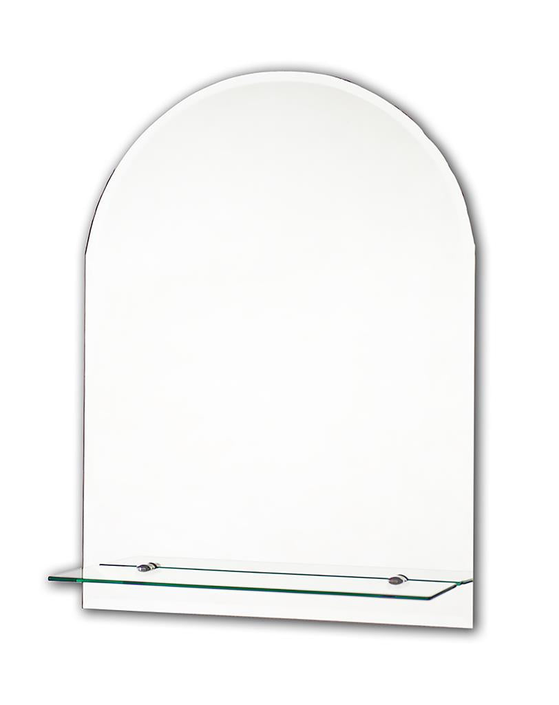 Tema Bevelled Mirror Arched With 1 Shelf 60x40cm