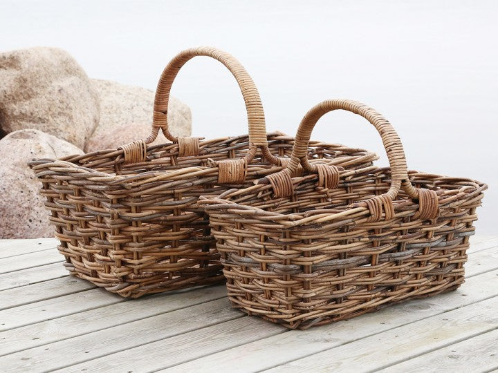 FRENCH WICKER BASKET WITH HANDLE
