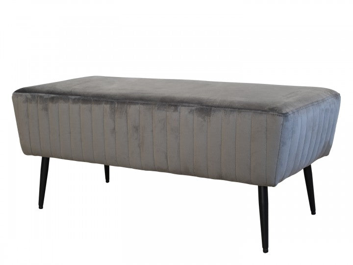 GREY VELOUR BENCH