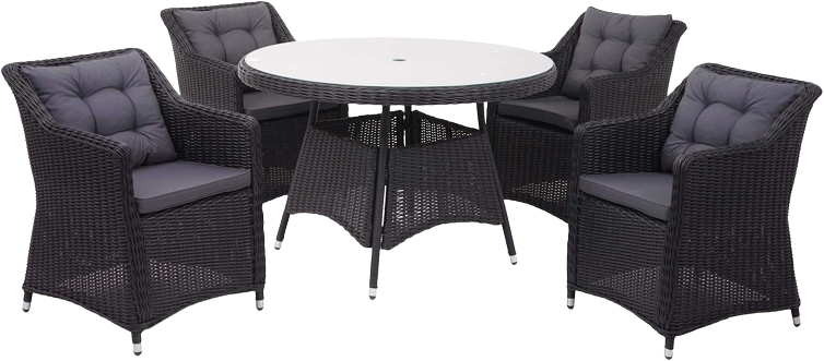 Carna 4 Seater Dining Set Dark Grey