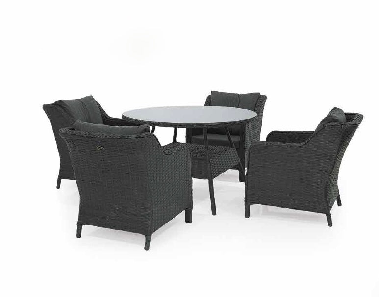 Carna 4 Seater Dining Set Dark Grey