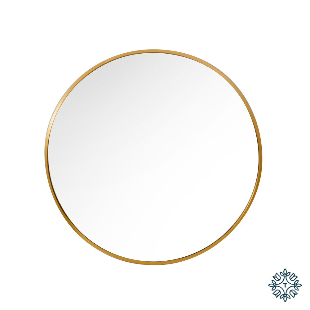 Round Wall Mirror, Gold 60cm