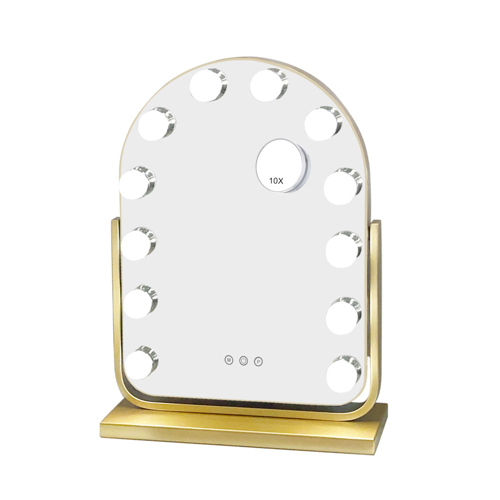 Hollywood Bulb Arch Vanity Mirror Gold