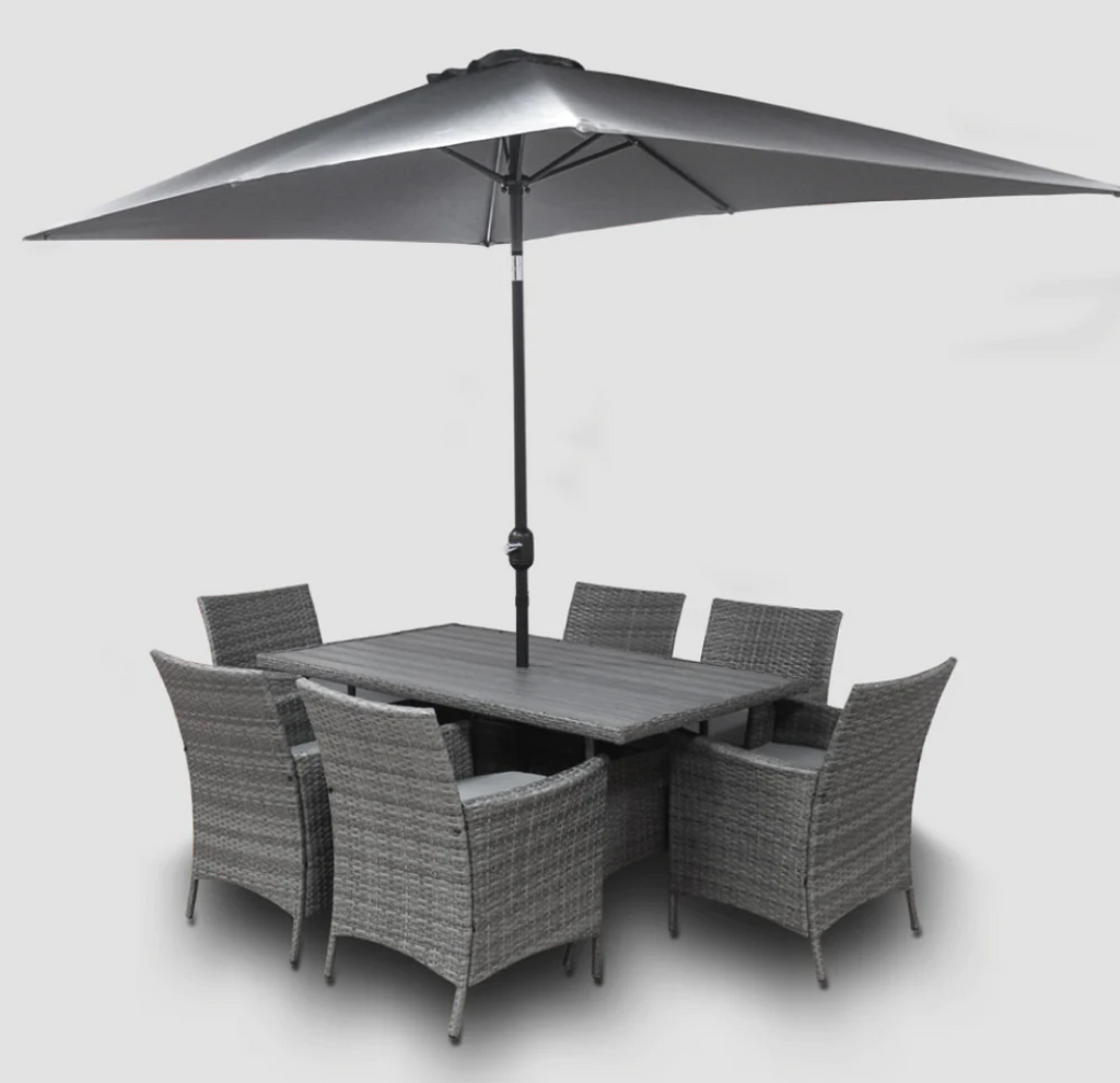 6 Seater Wicklow Rattan Dinning Set