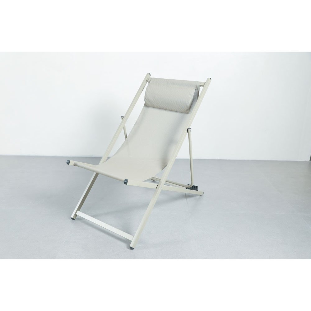 Folding Deck Chair - Taupe