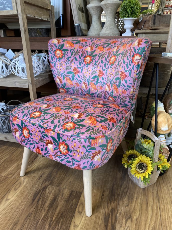 Velvet Floral Pattern Chair