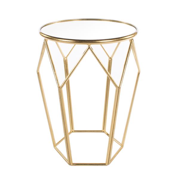 Geometric Accent Table Mirrored, Gold