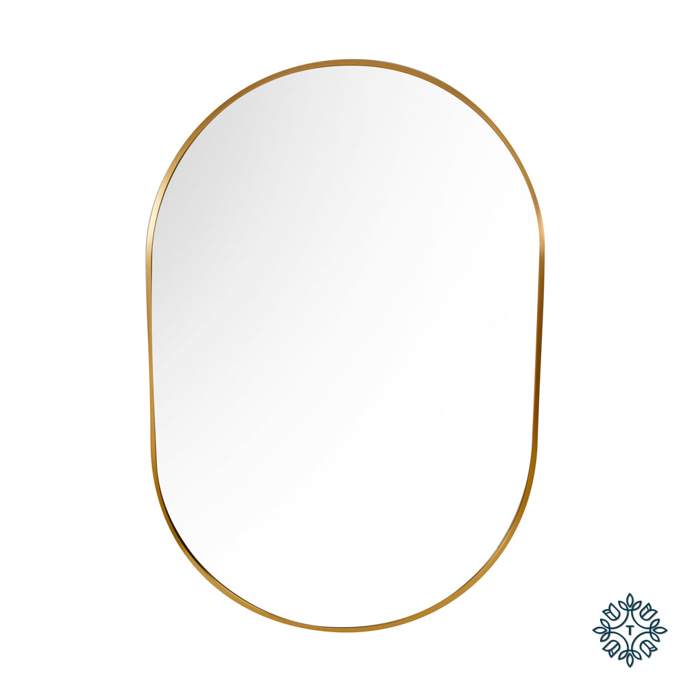 Oval Mirror, Gold 60x90cm