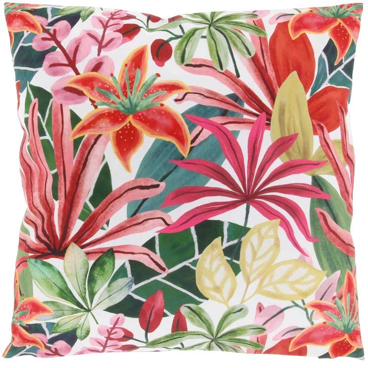 Outdoor Printed Cushion Pink Plant
