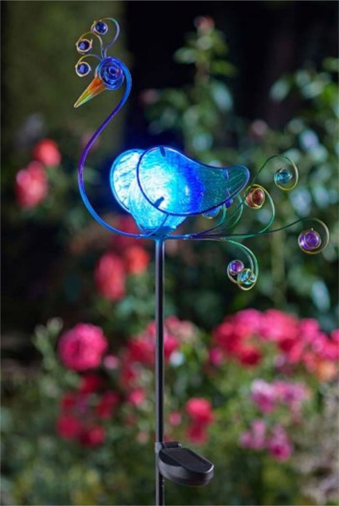 Peacock Solar Stake Light