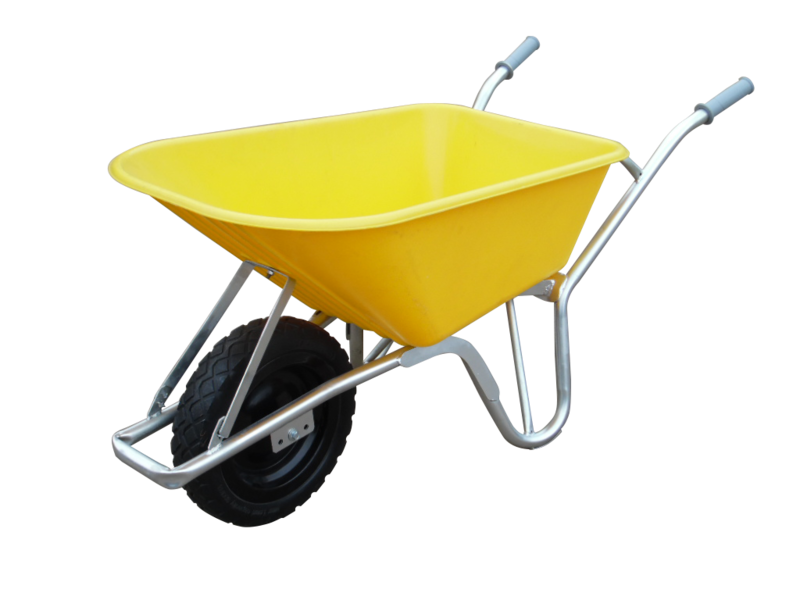 100ltr. Yellow Hd Sitebuilder Wheelbarrow C/W Solid Wheel -Assem