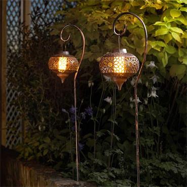 Osman Flaming Solar Lantern - Set of 2