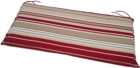 Outdoor Cushion 2-Seater Bench Red Stripe