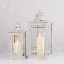 MAISEY S/2 LANTERNS SQUARE ANTIQUE GREY