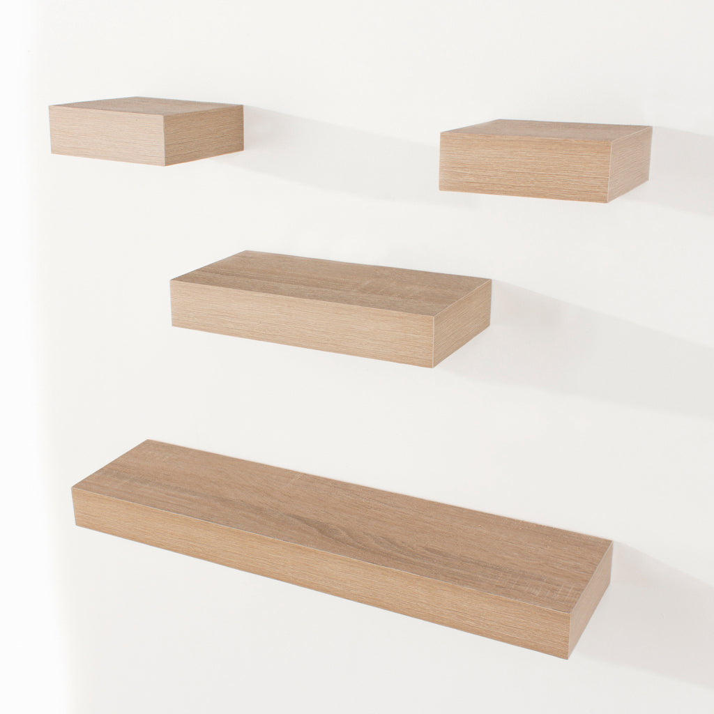 Narrow Hudson Shelf Pack 4pcs Oak Effect