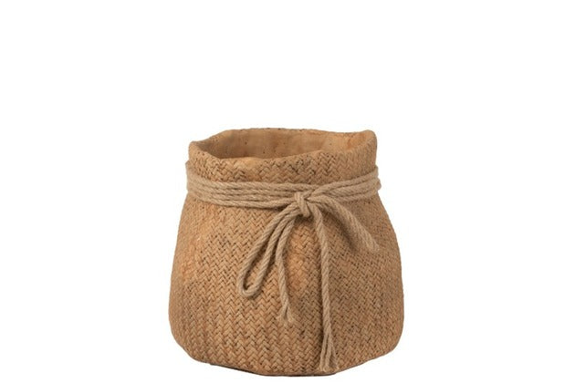 Flowerpot Jute Imitation Rope Cement Natural Medium