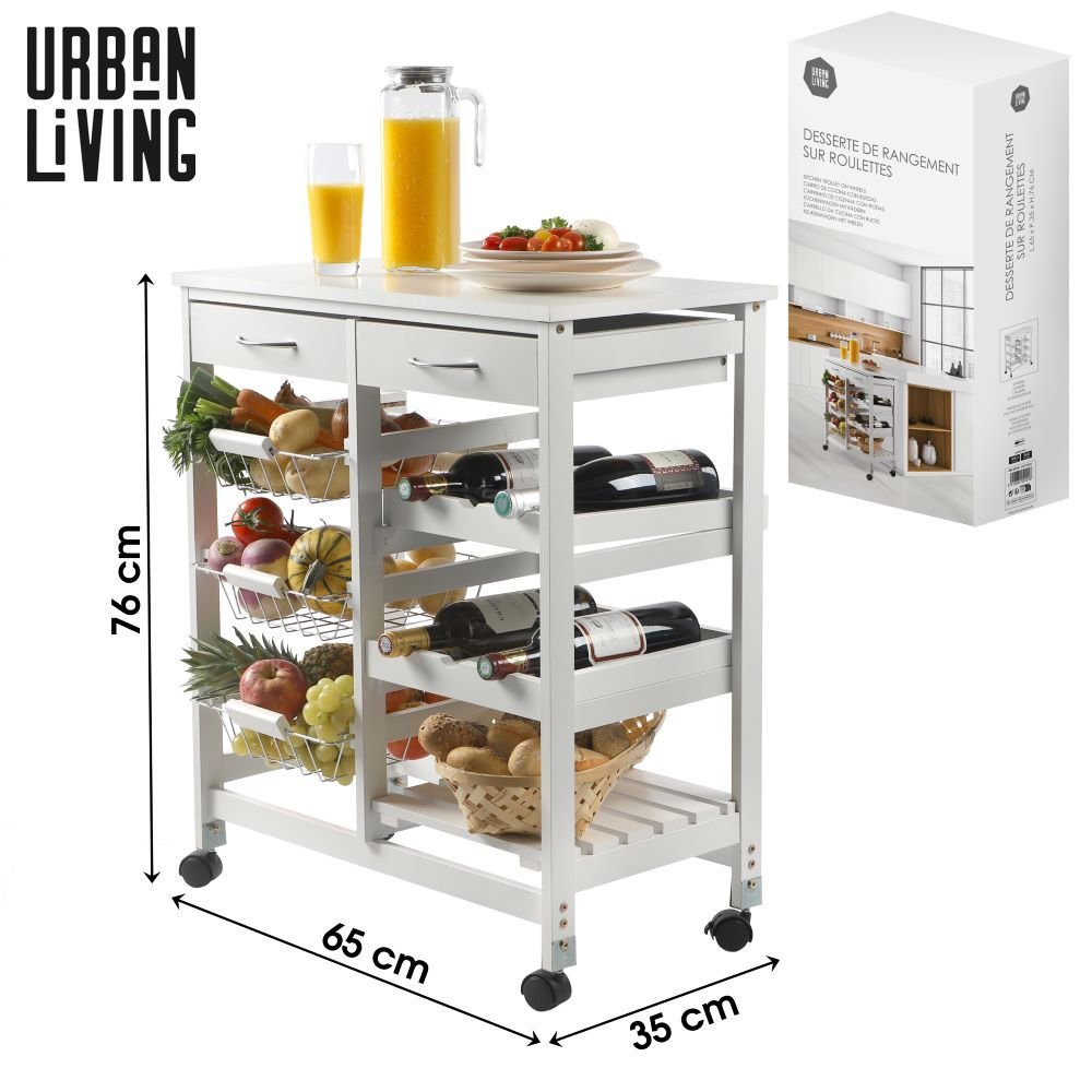 Double Kitchen Storage Trolley