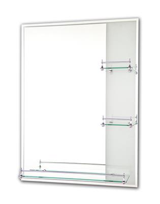 Tema Etched Mirror Rectangle With 3 Shelves 80x60cm