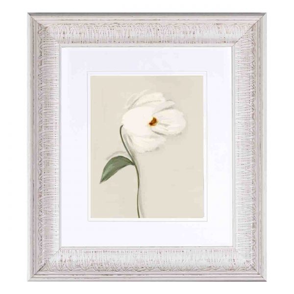 Framed White Flower Print